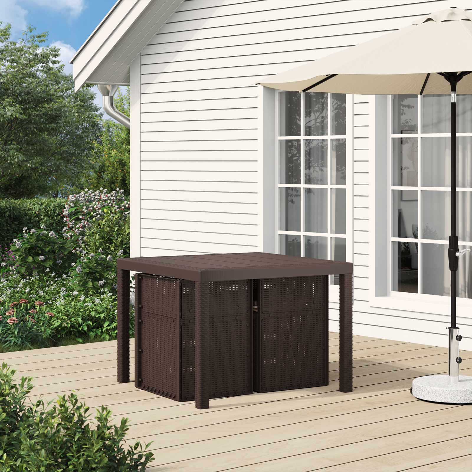 Garten Essgruppe 3 stk. Braun und Taupe PP