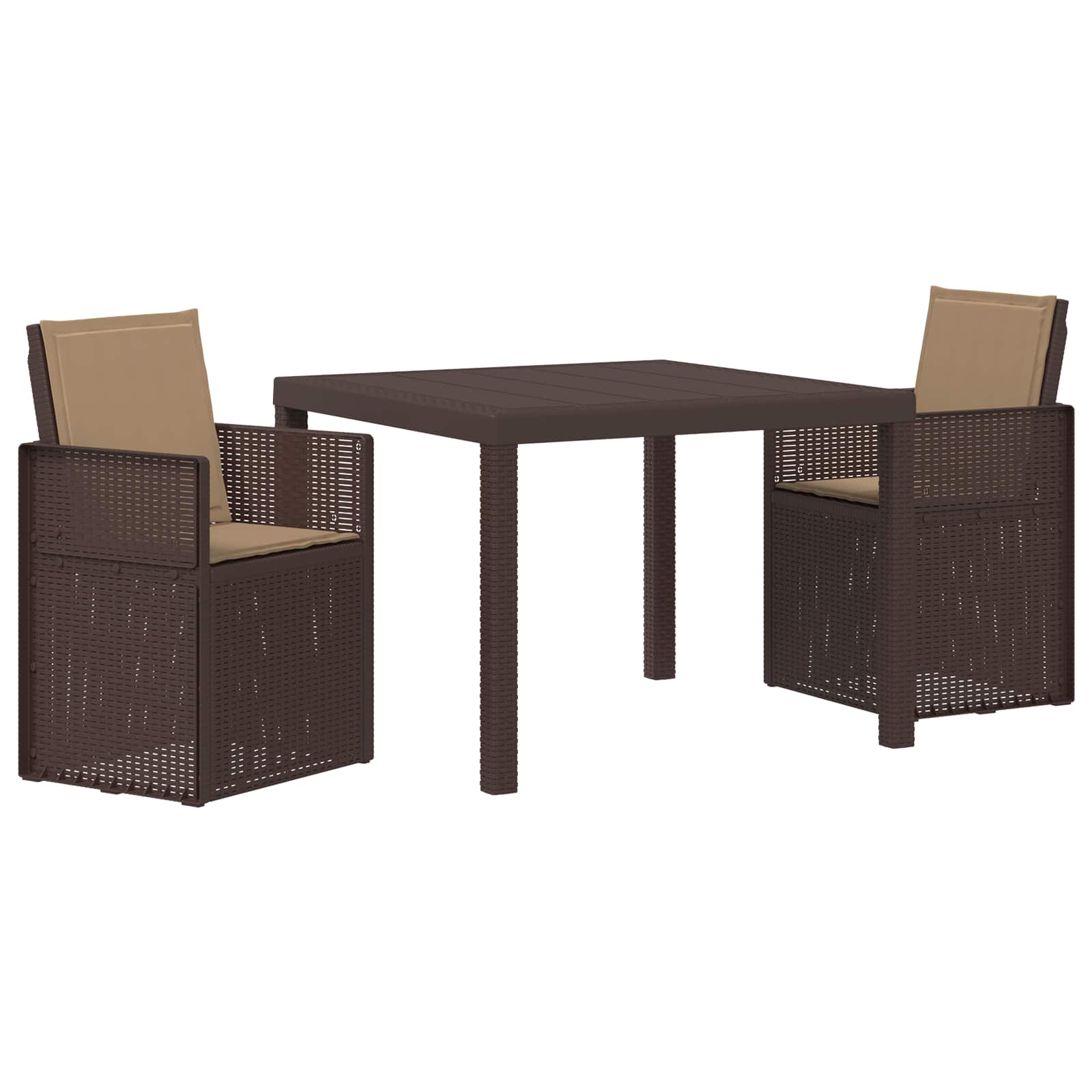 Garten Essgruppe 3 stk. Braun und Taupe PP