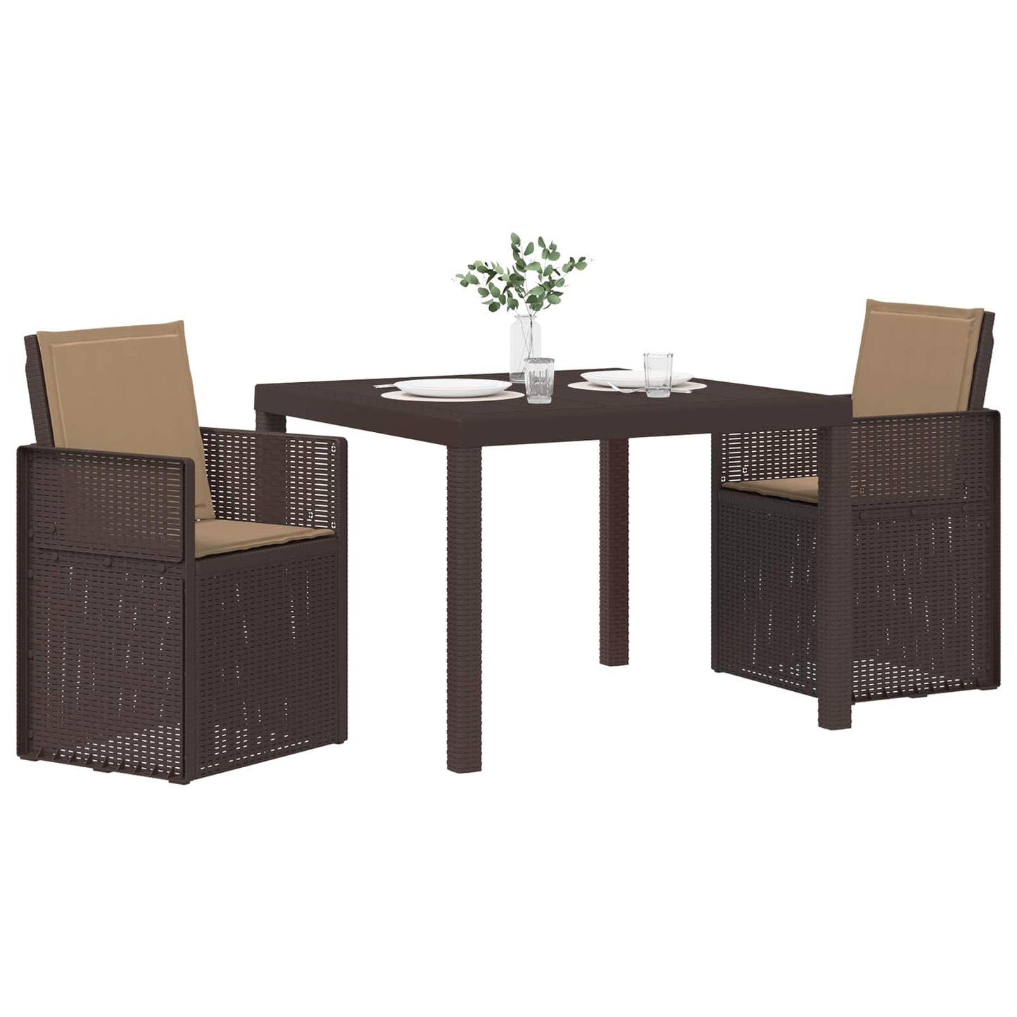 Garten Essgruppe 3 stk. Braun und Taupe PP