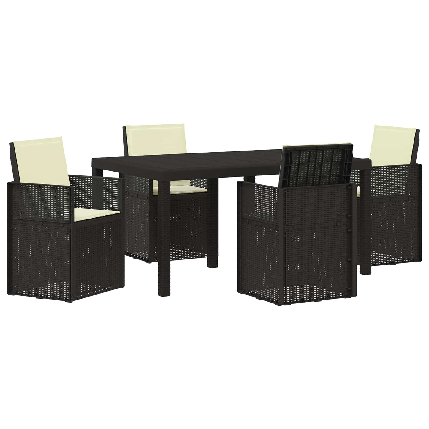 Garten Essgruppe 5 stk. Anthrazit und Creme PP