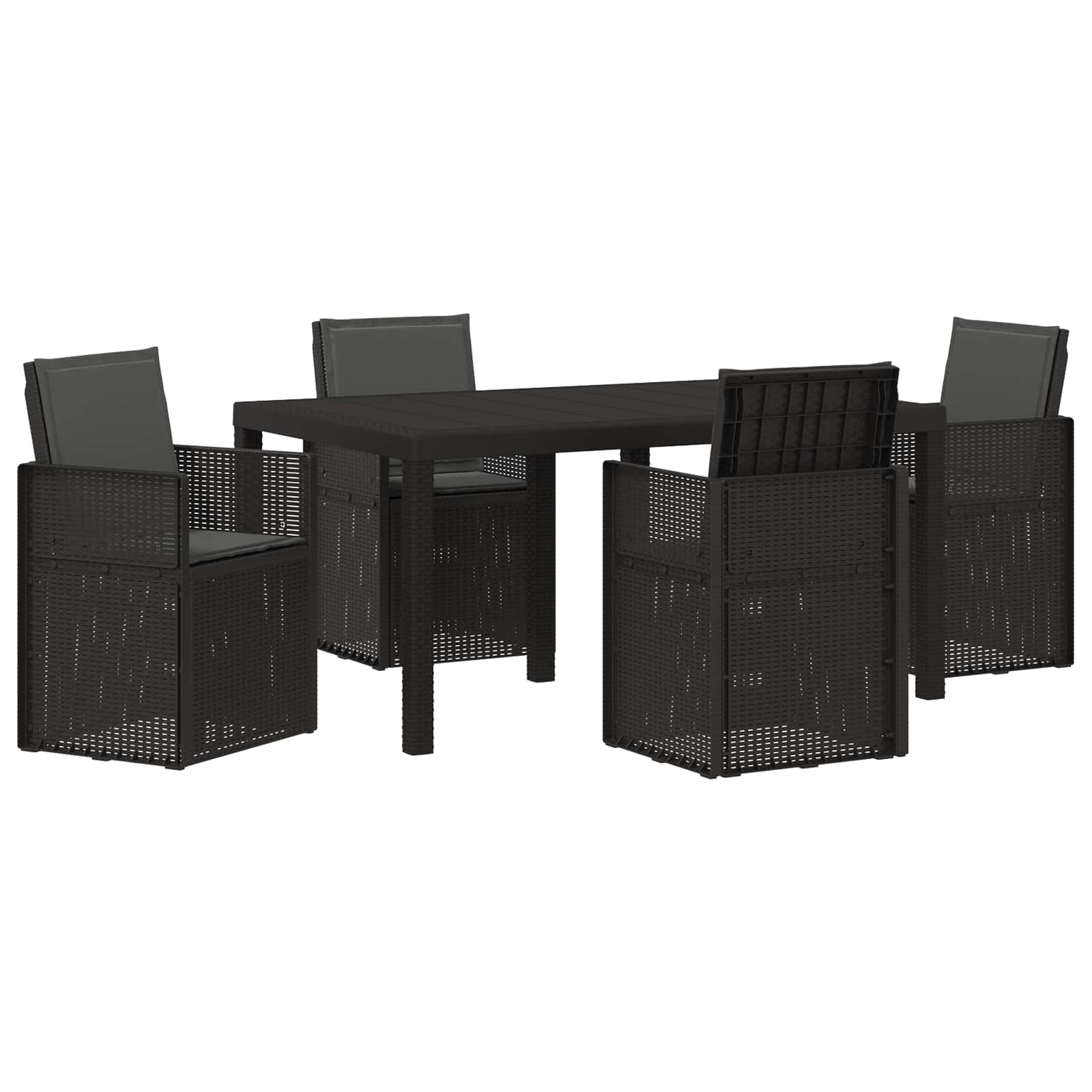 Garten Essgruppe 5 stk. Anthrazit PP
