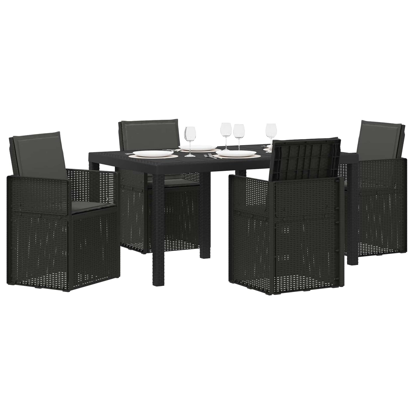 Garten Essgruppe 5 stk. Anthrazit PP