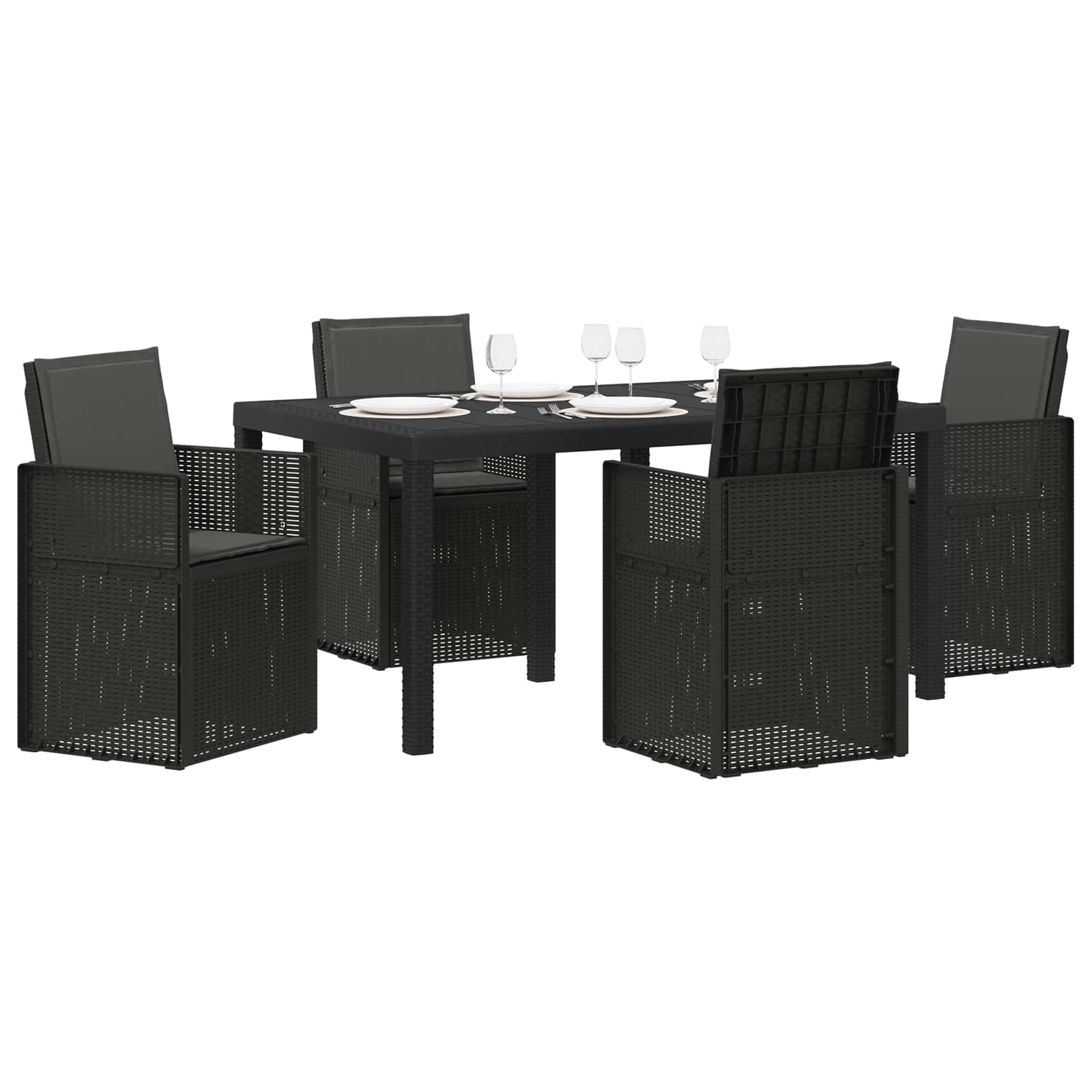 Garten Essgruppe 5 stk. Anthrazit PP