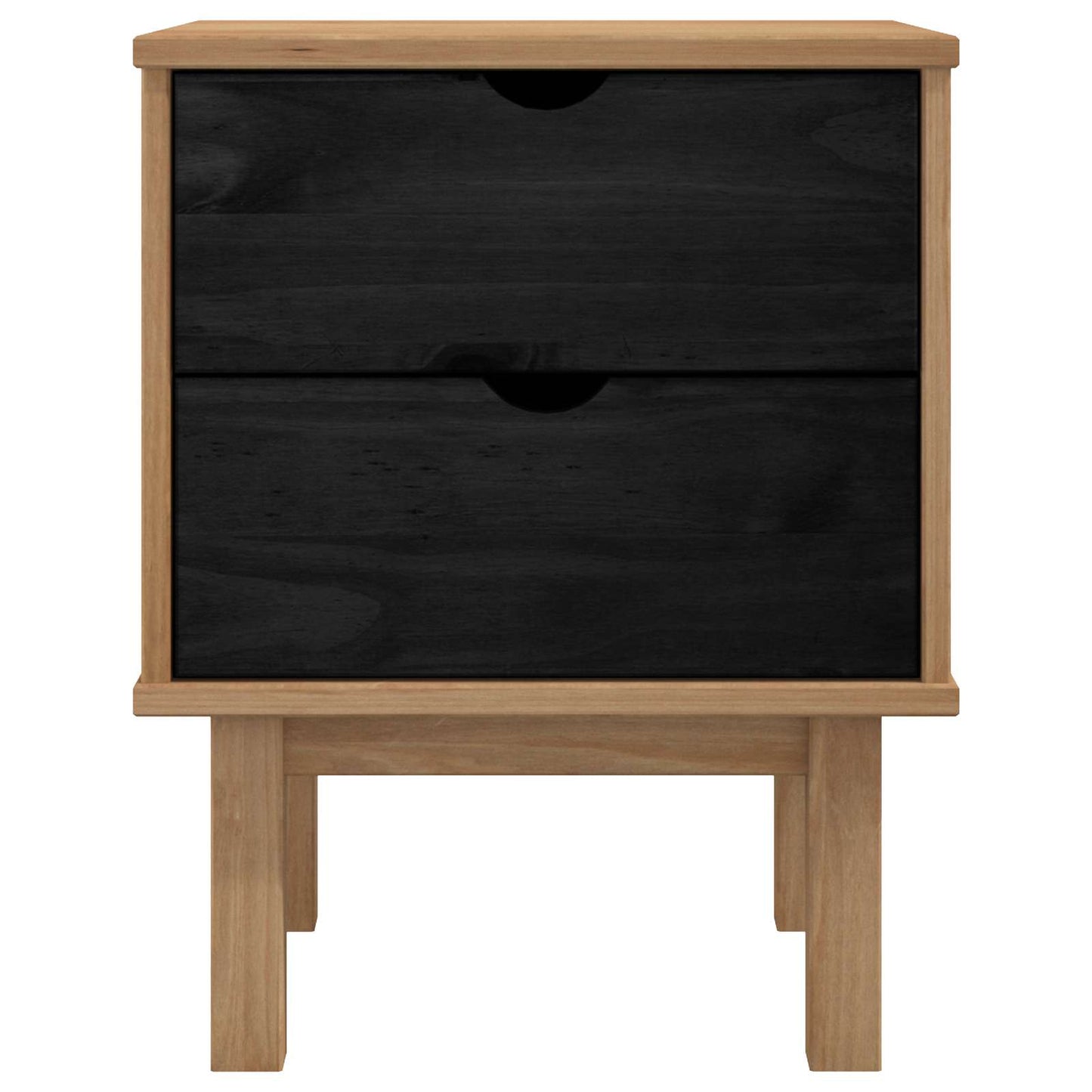 Nachttisch OTTA Schwarz 45 x 39 x 57 cm Massives Kiefernholz
