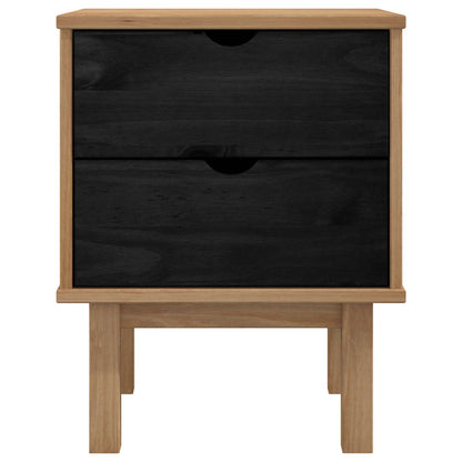 Nachttisch OTTA Schwarz 45 x 39 x 57 cm Massives Kiefernholz