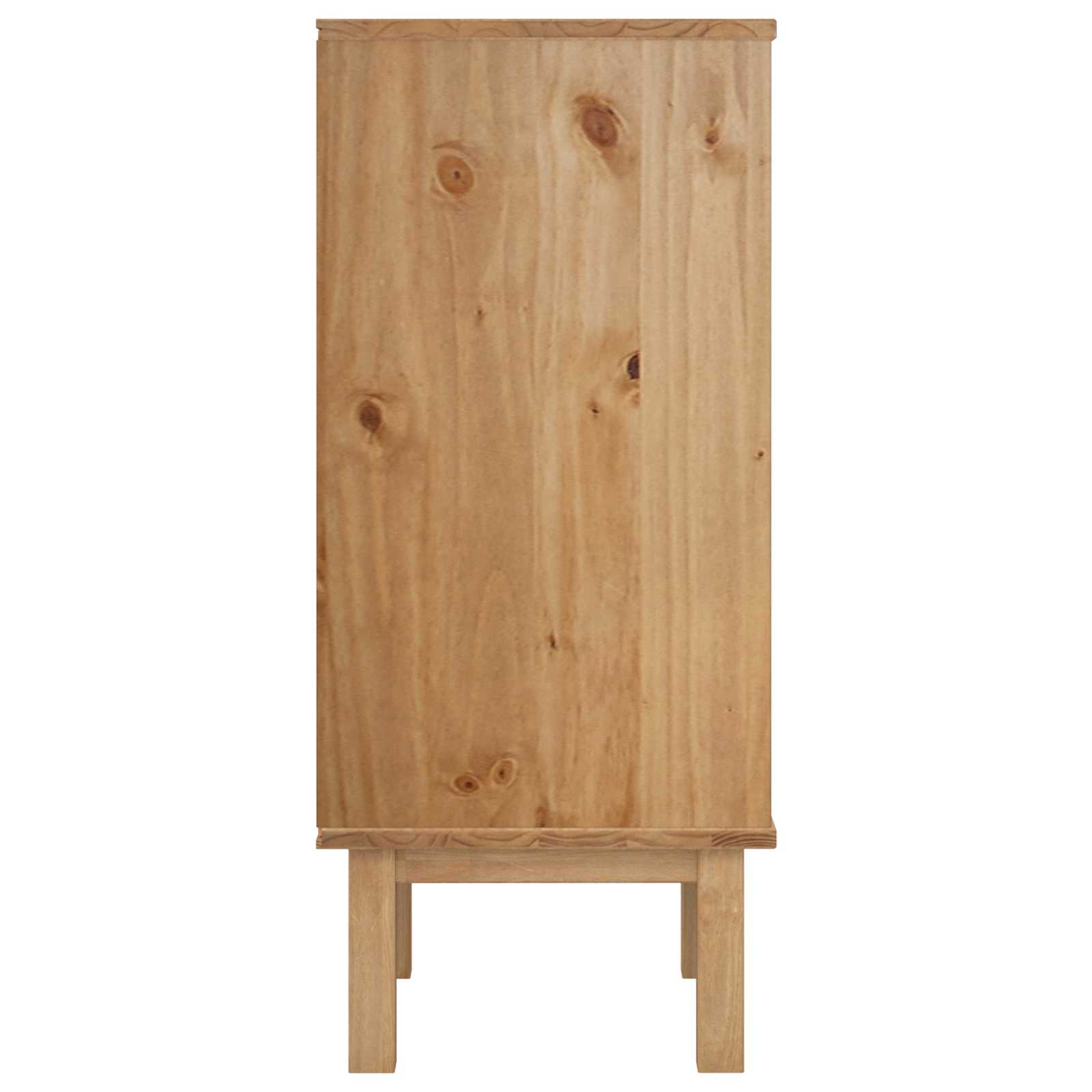 Kommode OTTA Schwarz 45 x 39 x 90 cm Massives Kiefernholz