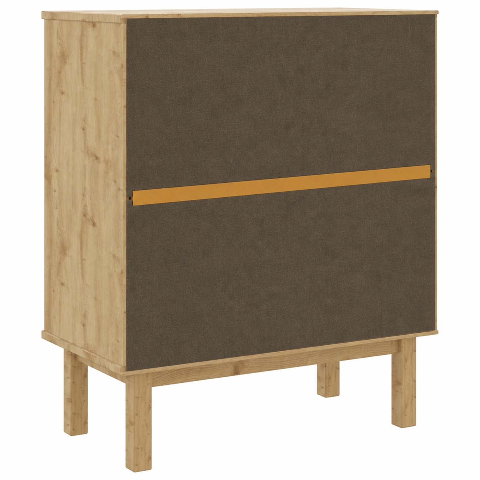 Kommode OTTA Schwarz 76,5 x 39,5 x 90 cm Massives Kiefernholz