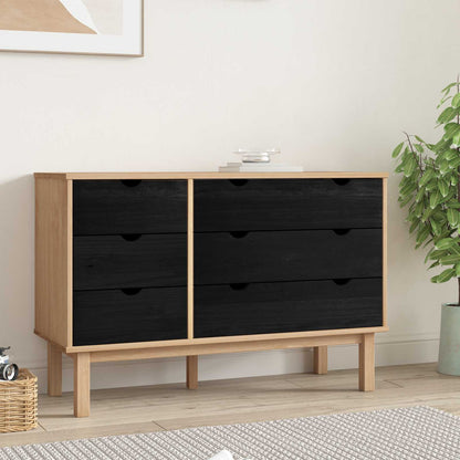 Schubladenschrank mit Speicher OTTA Schwarz 111 x 43 x 73,5 cm