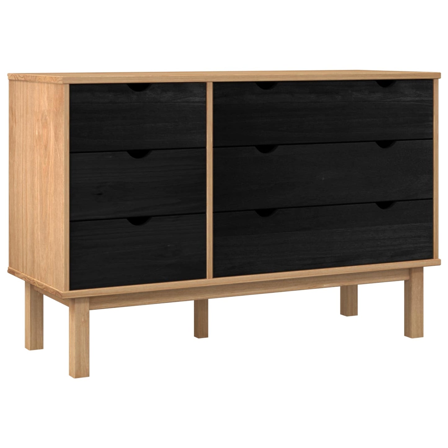 Schubladenschrank mit Speicher OTTA Schwarz 111 x 43 x 73,5 cm