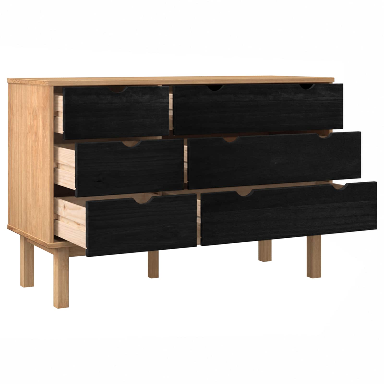 Schubladenschrank mit Speicher OTTA Schwarz 111 x 43 x 73,5 cm