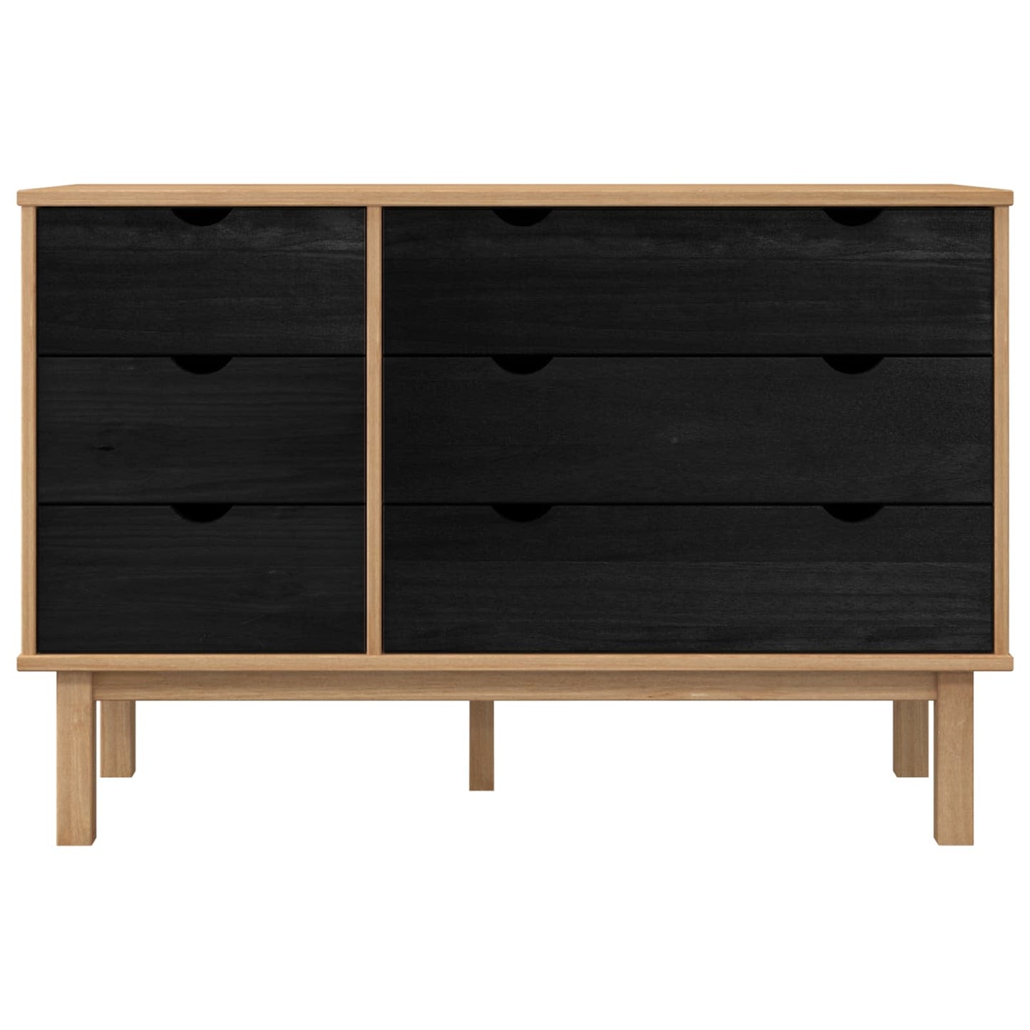 Schubladenschrank mit Speicher OTTA Schwarz 111 x 43 x 73,5 cm