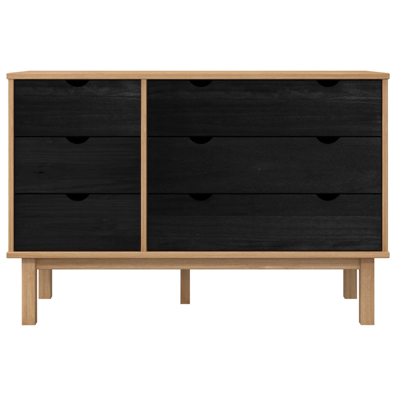 Schubladenschrank mit Speicher OTTA Schwarz 111 x 43 x 73,5 cm