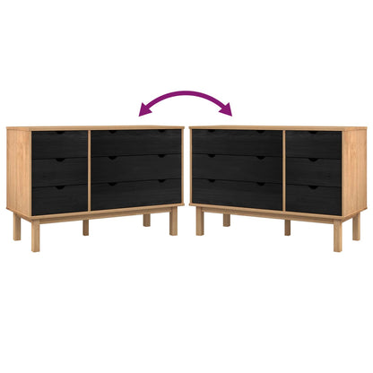Schubladenschrank mit Speicher OTTA Schwarz 111 x 43 x 73,5 cm
