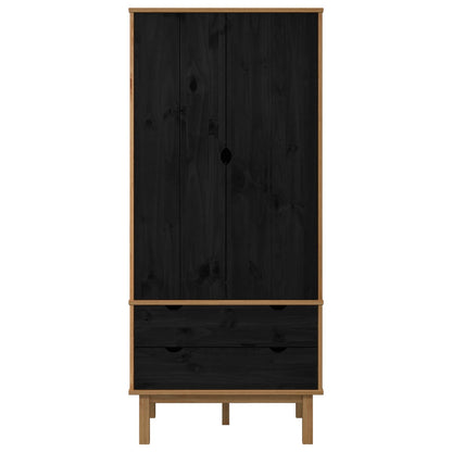 Kleiderschrank mit Schubladen OTTA Schwarz 76,5 x 53 x 172 cm