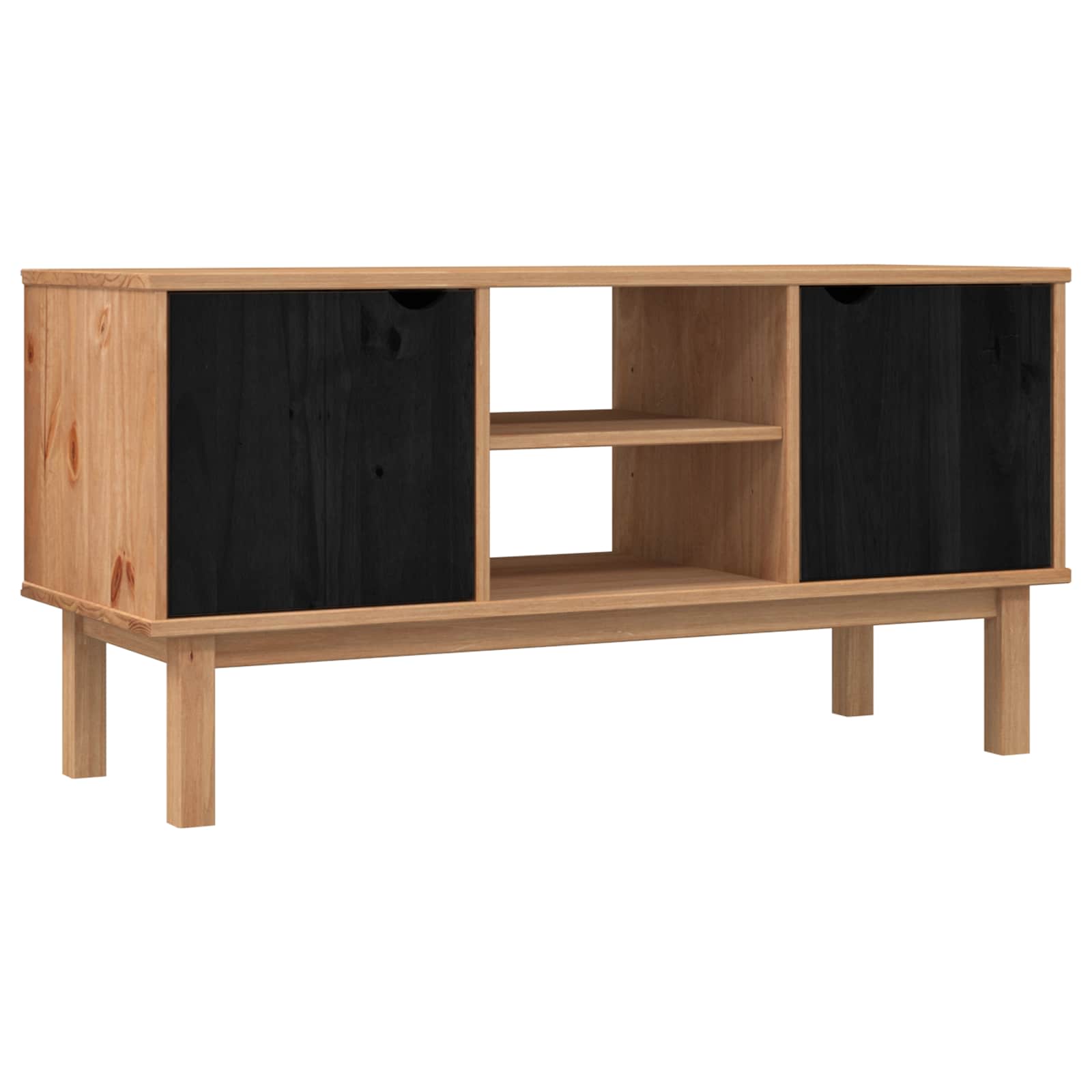 TV-Ständer OTTA 113,5 x 43 x 57 cm Schwarz Massives Kiefernholz