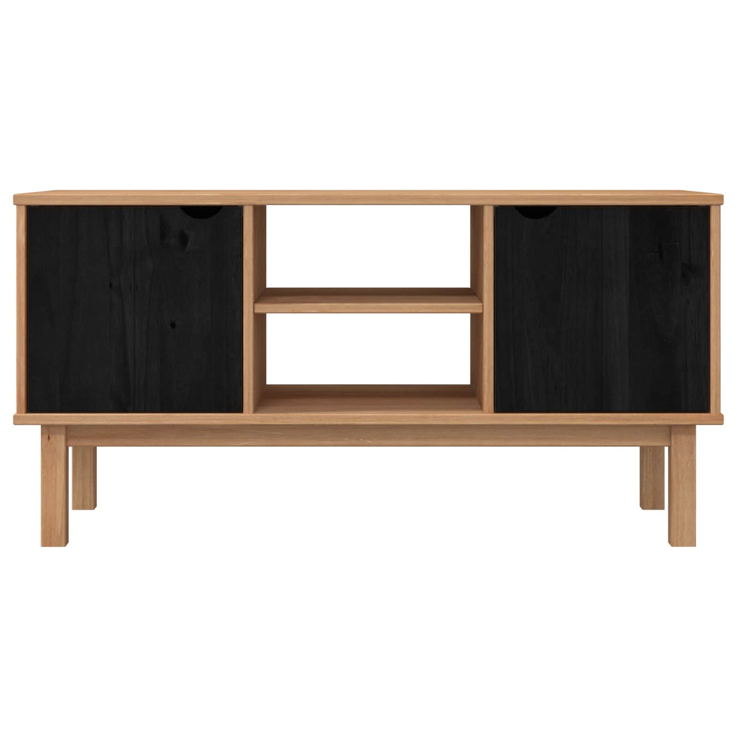 TV-Ständer OTTA 113,5 x 43 x 57 cm Schwarz Massives Kiefernholz