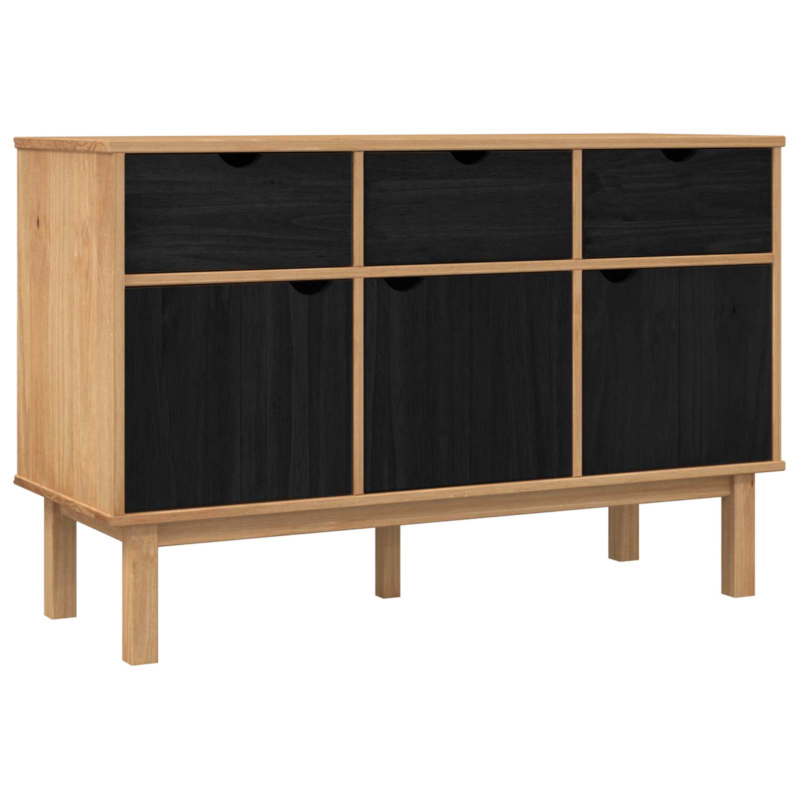 Sideboard OTTA Braun und Schwarz 114 x 43 x 73,5 cm