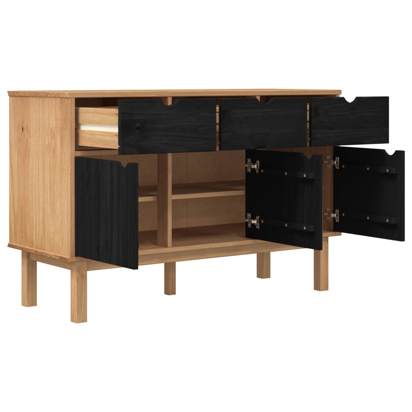 Sideboard OTTA Braun und Schwarz 114 x 43 x 73,5 cm