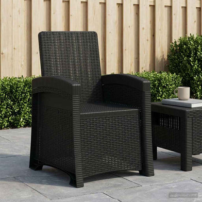 Liegesessel Garten Rattan-Optik Anthrazit PP