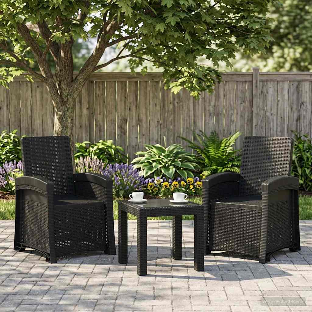 Liegesessel Garten Rattan-Optik 2 stk. Anthrazit PP