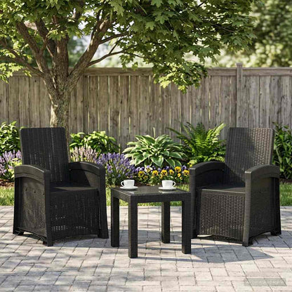 Liegesessel Garten Rattan-Optik 2 stk. Anthrazit PP