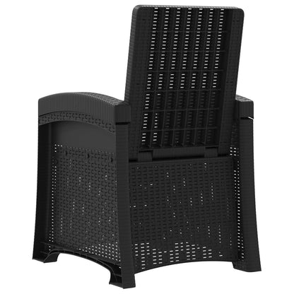Liegesessel Garten Rattan-Optik 2 stk. Anthrazit PP