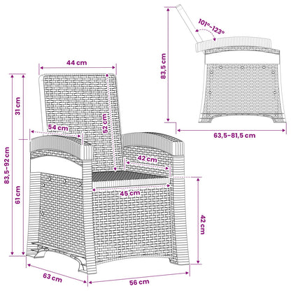 Liegesessel Garten Rattan-Optik 2 stk. Anthrazit PP