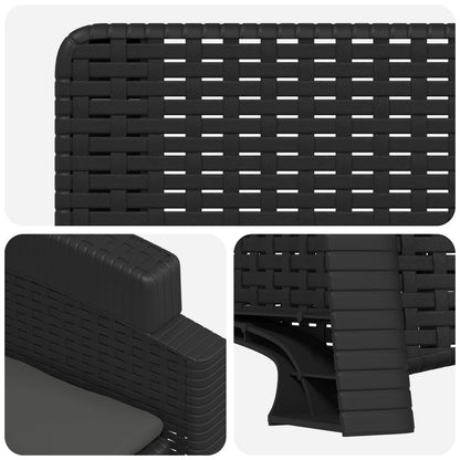 Liegesessel Garten Rattan-Optik Anthrazit PP