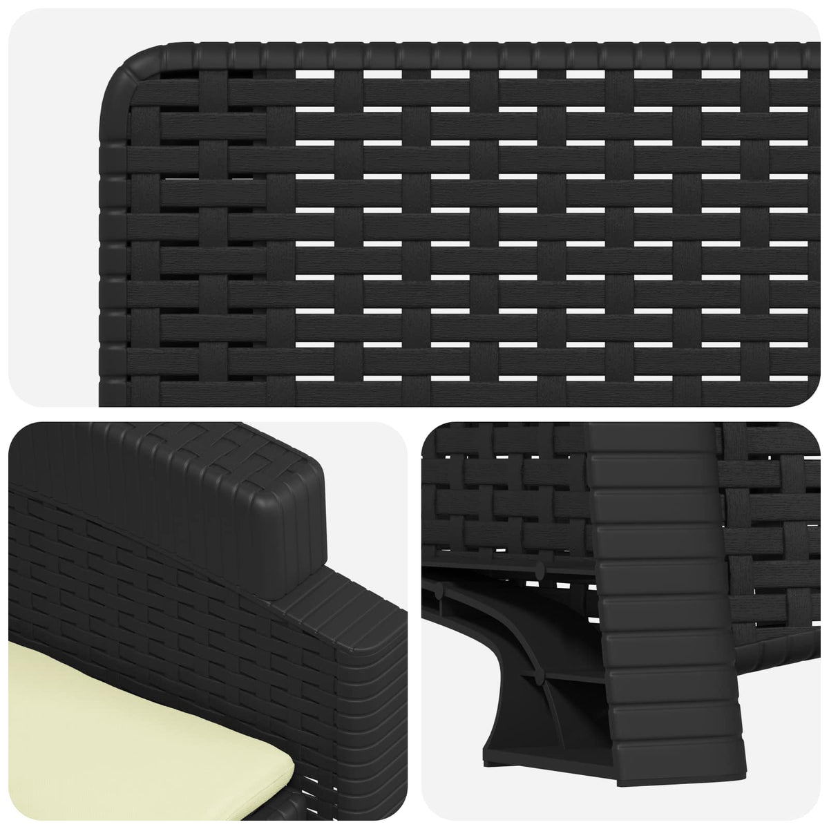 Liegesessel Garten Rattan-Optik 2 stk. Anthrazit und Creme PP