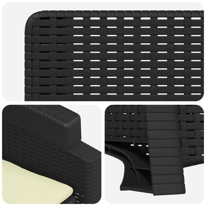 Liegesessel Garten Rattan-Optik 2 stk. Anthrazit und Creme PP