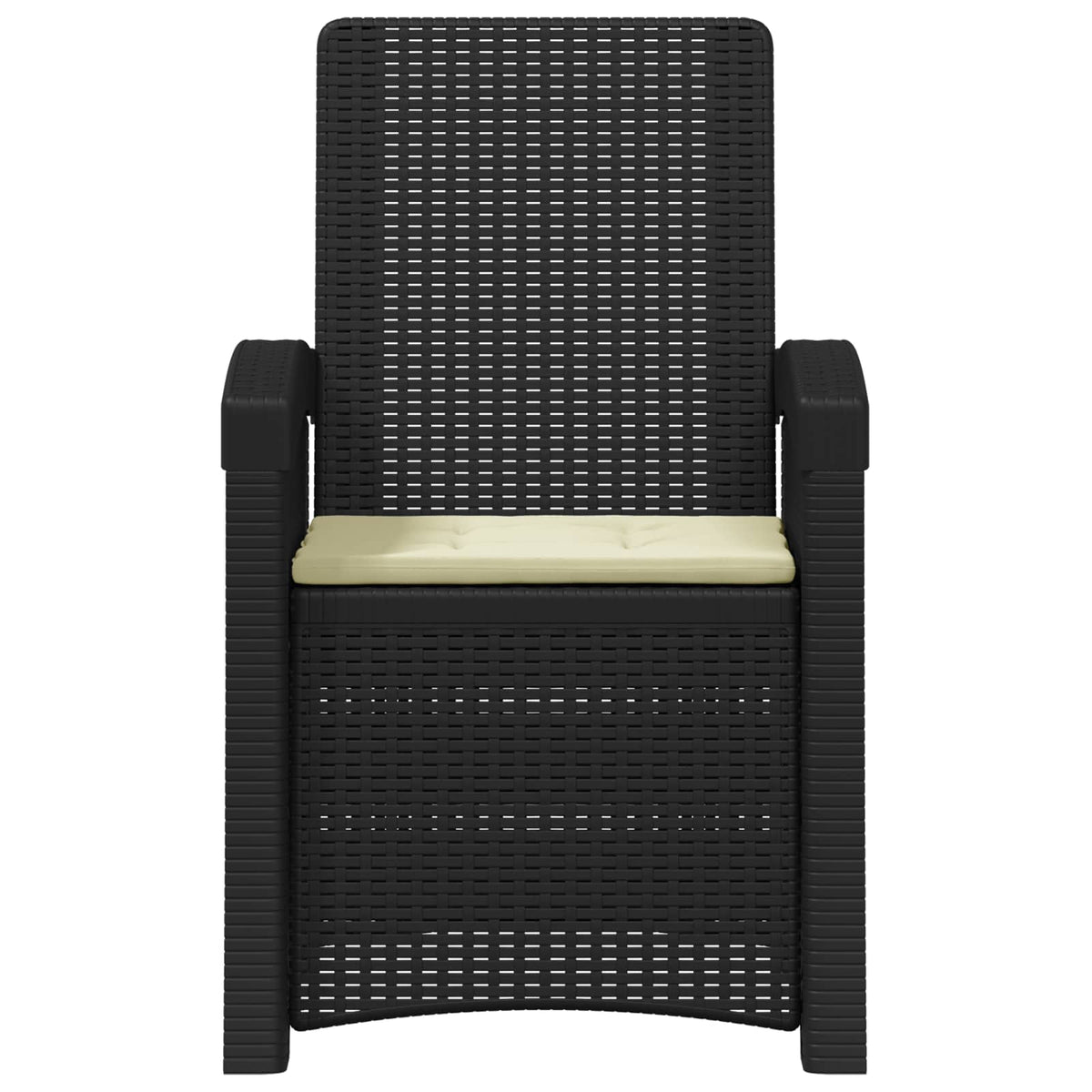 Liegesessel Garten Rattan-Optik 2 stk. Anthrazit und Creme PP