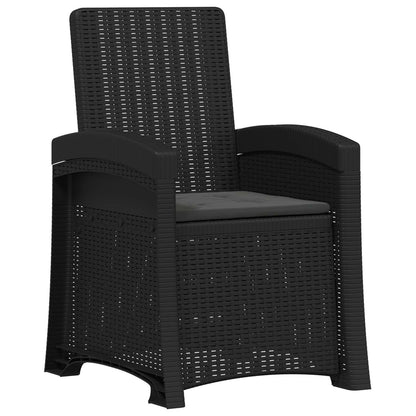 Liegesessel Garten Rattan-Optik 2 stk. Anthrazit PP