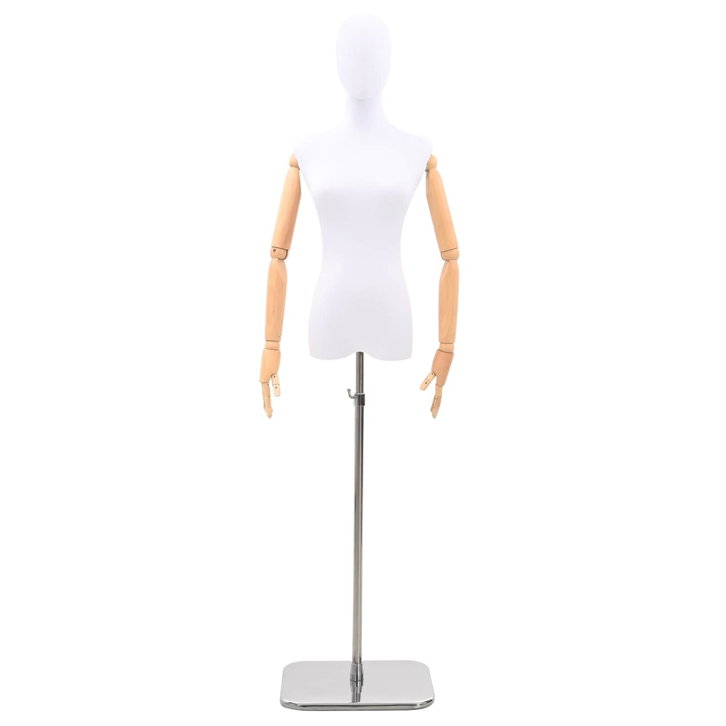 Verstellbare Mannequin 165-213 cm mit Fuß Weiblich PP Weiß