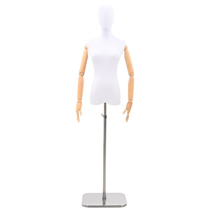 Verstellbare Mannequin 165-213 cm mit Fuß Weiblich PP Weiß