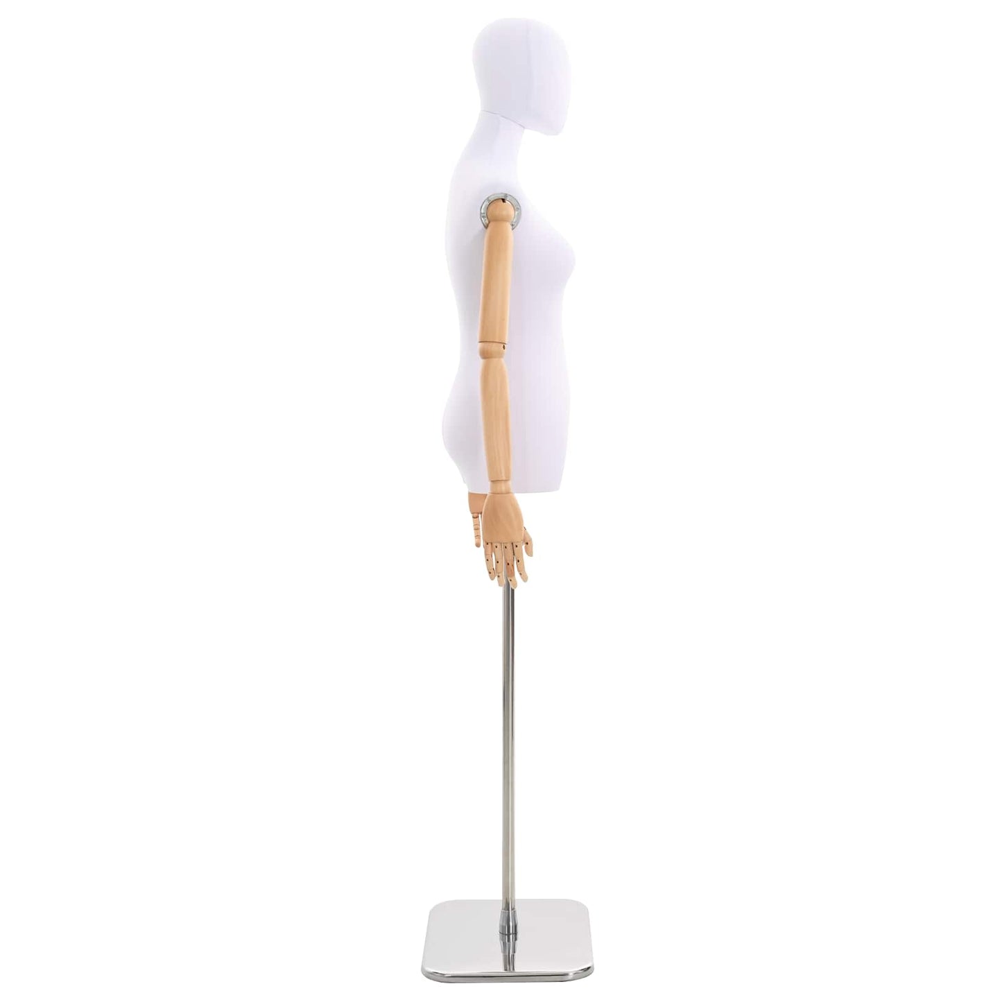 Verstellbare Mannequin 165-213 cm mit Fuß Weiblich PP Weiß