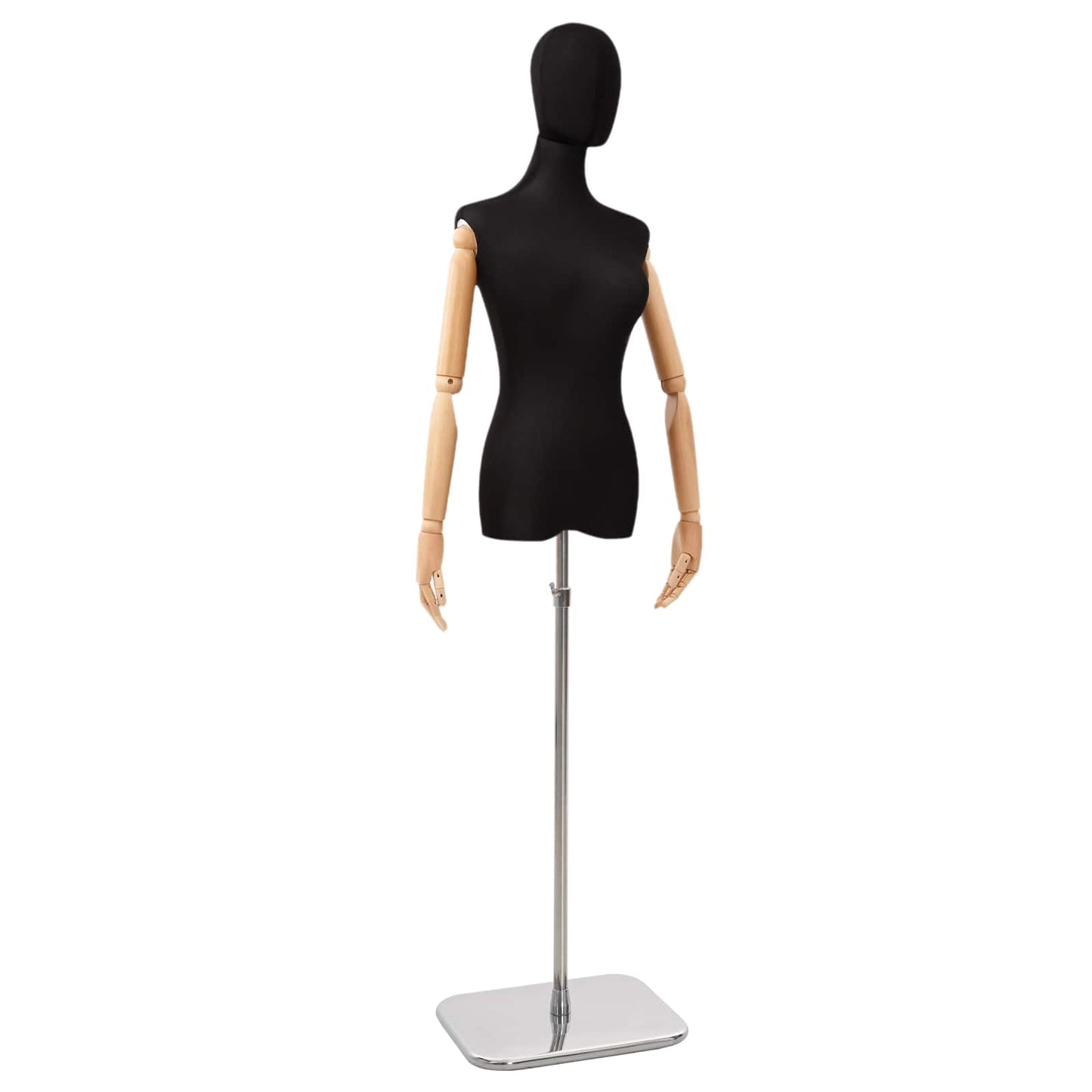 Verstellbare Mannequin 165-213 cm mit Fuß Weiblich PP Schwarz
