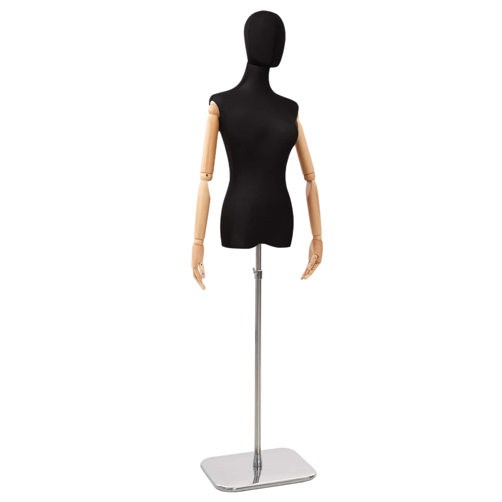 Verstellbare Mannequin 165-213 cm mit Fuß Weiblich PP Schwarz