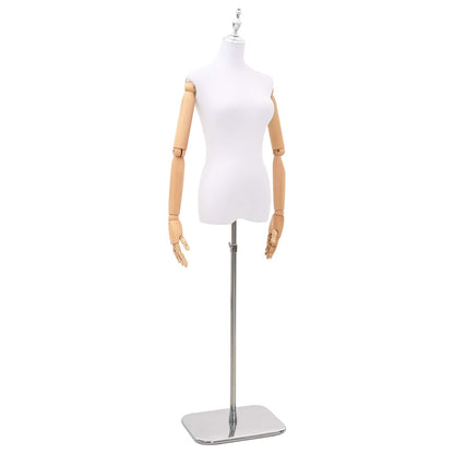 Verstellbare Mannequin 165-213 cm mit Fuß Weiblich PP Weiß