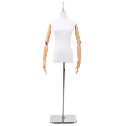 Verstellbare Mannequin 165-213 cm mit Fuß Weiblich PP Weiß