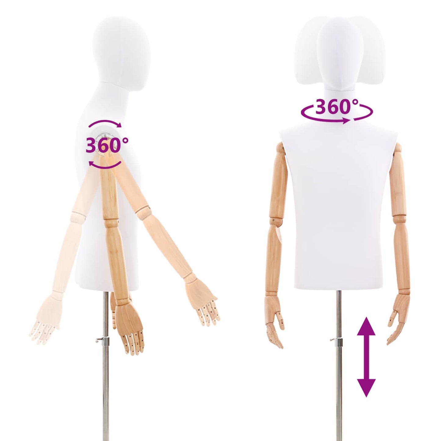 Verstellbarer Mannequin 170-218 cm mit Standfuß Männlich PP
