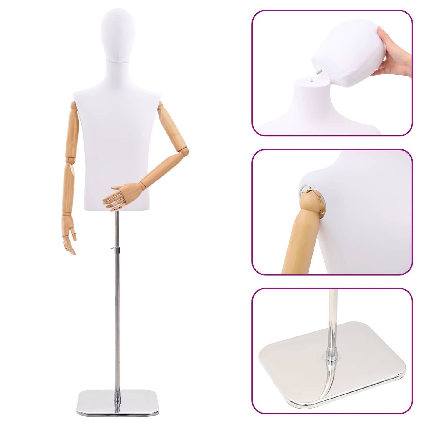Verstellbarer Mannequin 170-218 cm mit Standfuß Männlich PP