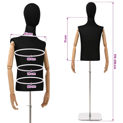 Verstellbarer Mannequin 170-218 cm mit Standfuß Männlich PP