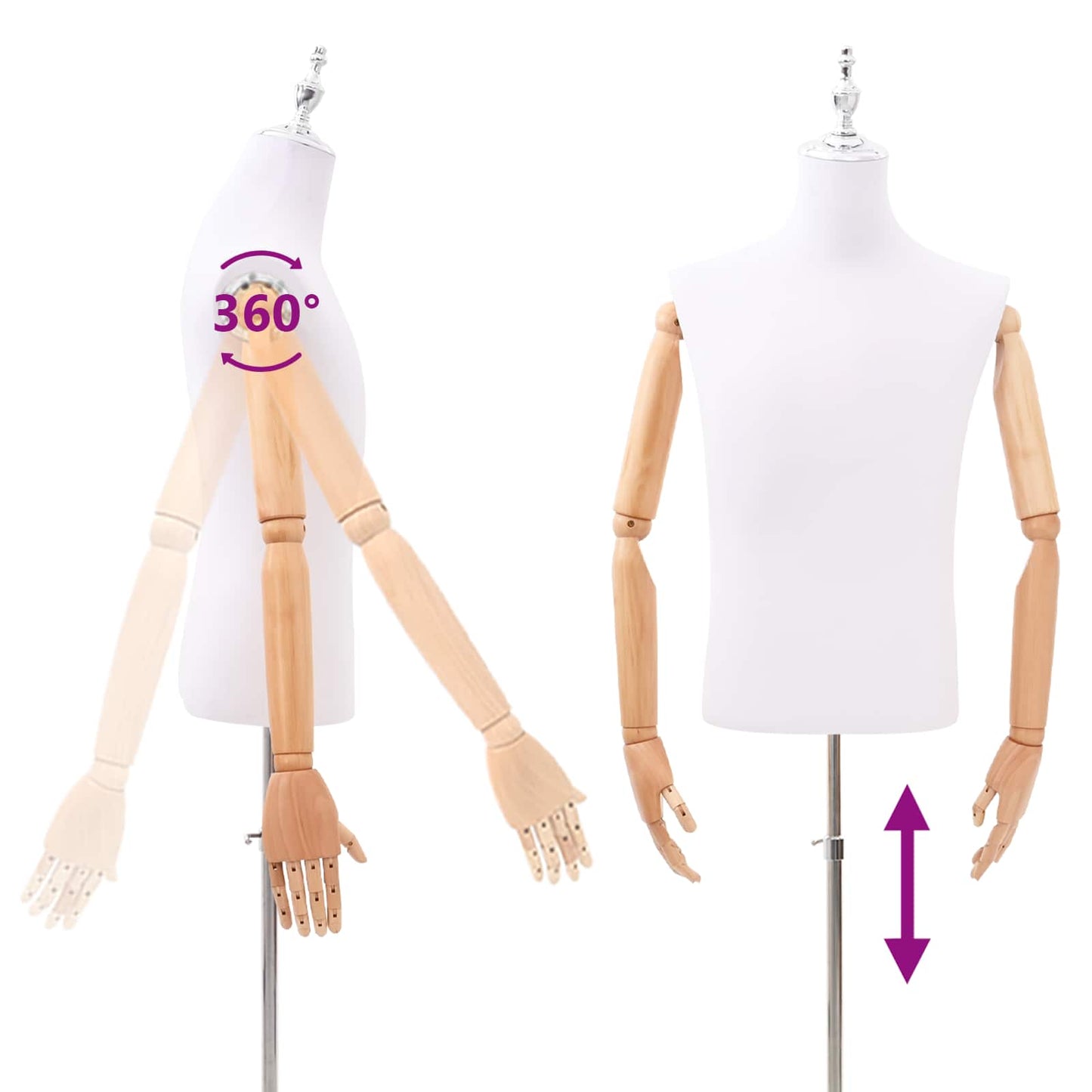Verstellbarer Mannequin 170-218 cm mit Standfuß Männlich PP