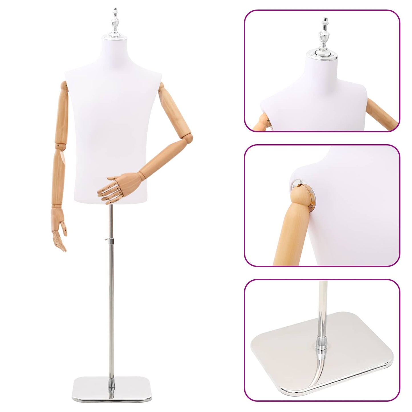 Verstellbarer Mannequin 170-218 cm mit Standfuß Männlich PP