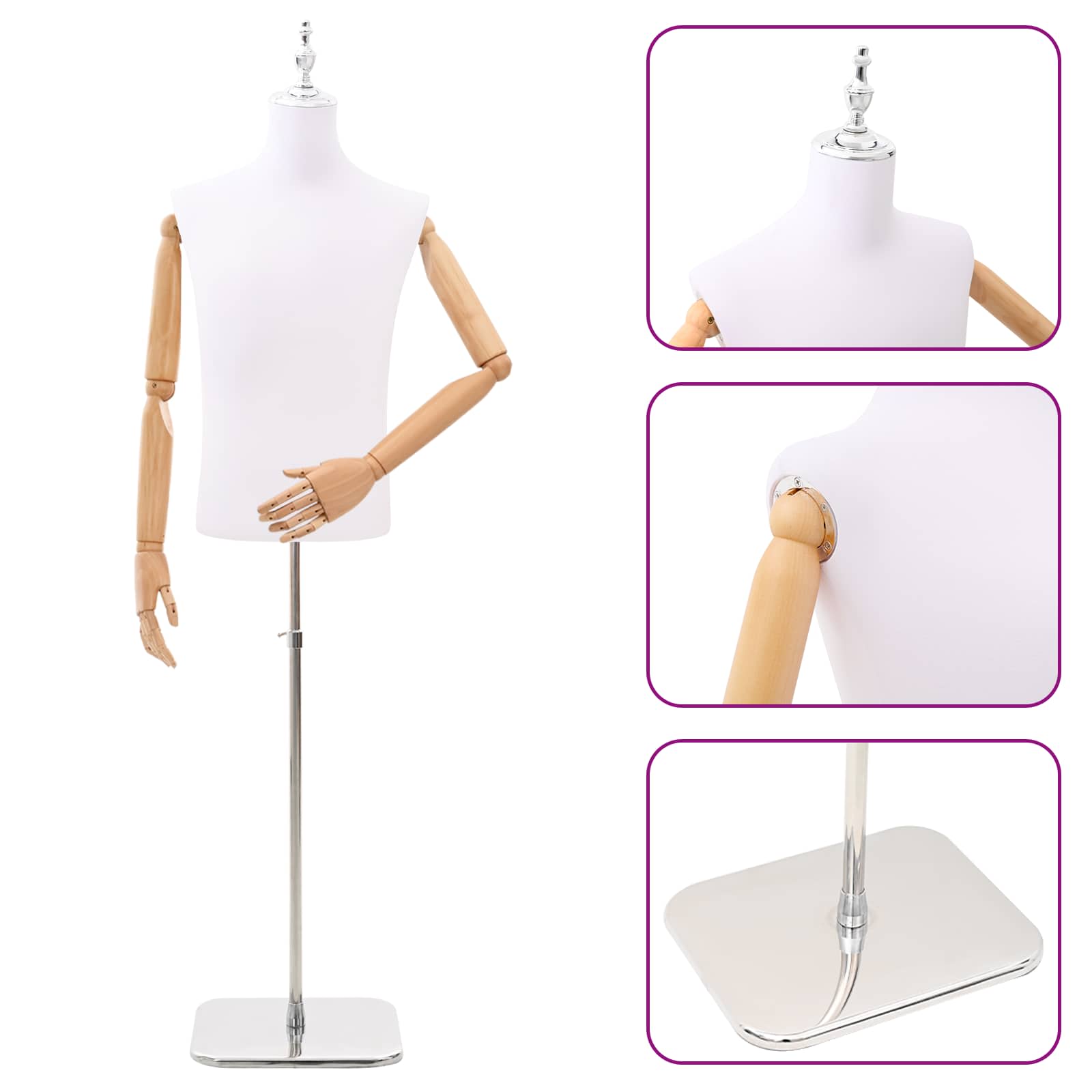 Verstellbarer Mannequin 170-218 cm mit Standfuß Männlich PP