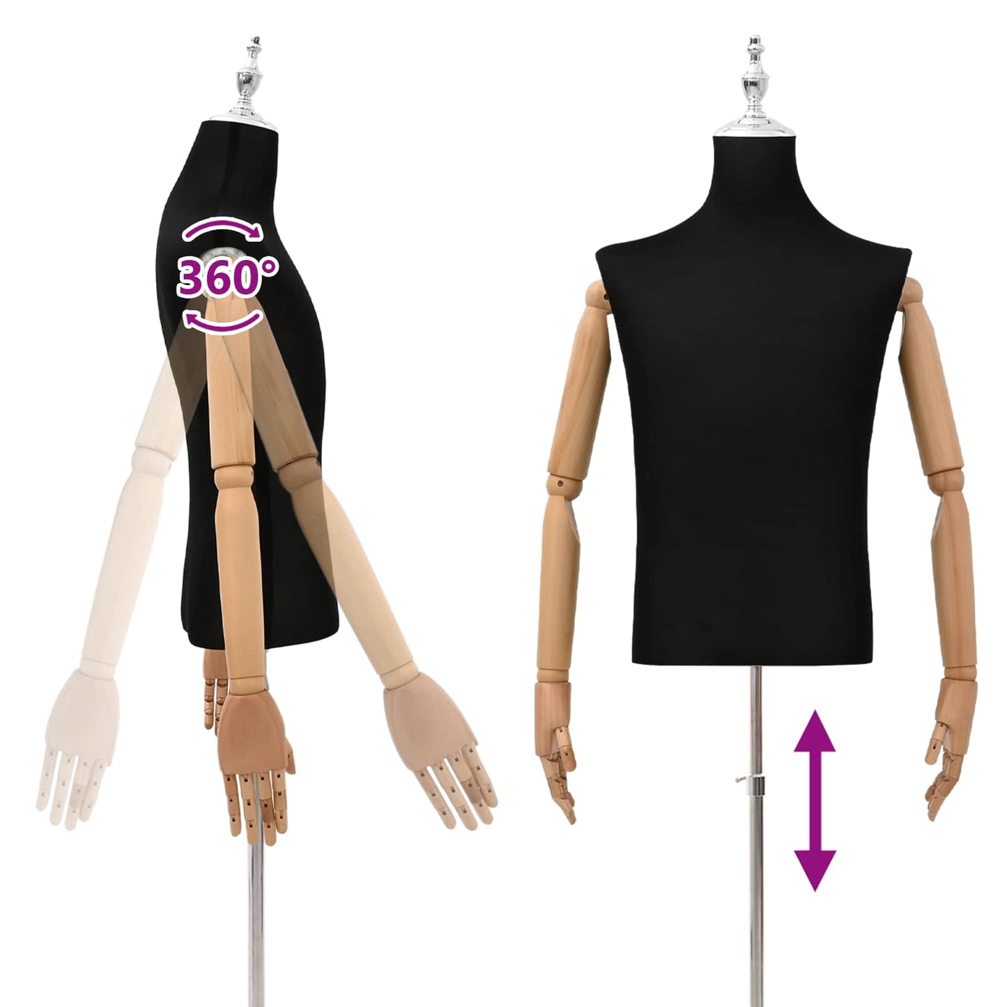 Verstellbarer Mannequin 170-218 cm mit Standfuß Männlich PP