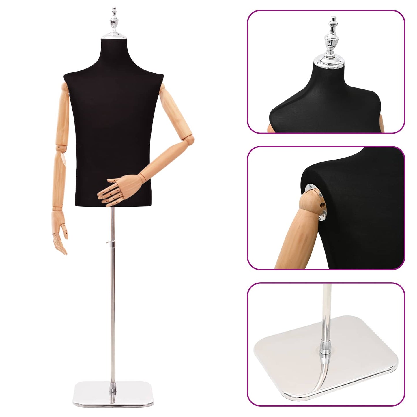 Verstellbarer Mannequin 170-218 cm mit Standfuß Männlich PP