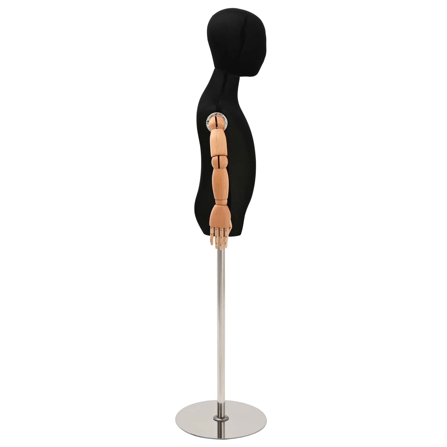 Verstellbares 120-150 cm Mannequin mit Basis Unisex PP Schwarz