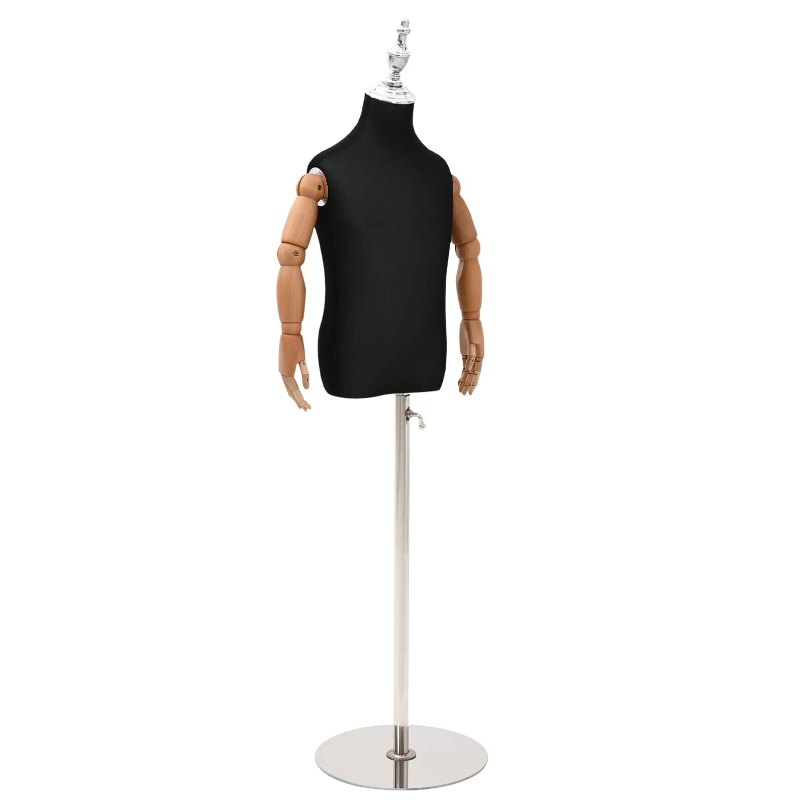 Verstellbares 120-150 cm Mannequin mit Basis Unisex PP Schwarz