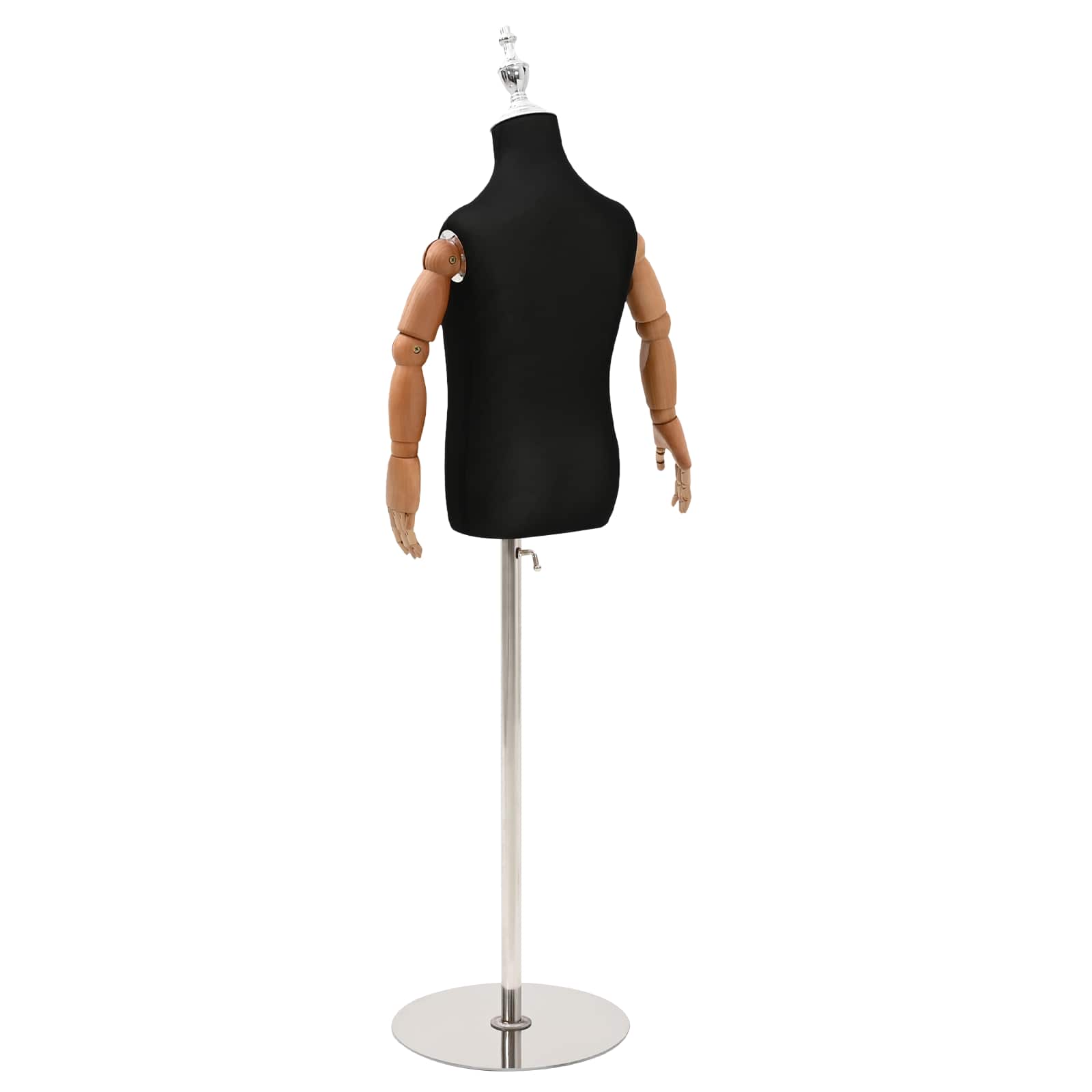 Verstellbares 120-150 cm Mannequin mit Basis Unisex PP Schwarz